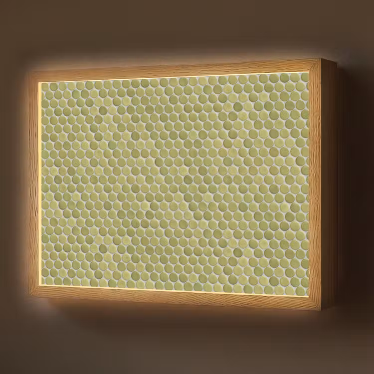 Penny - Mozaïek - Olijfgroen Light Box met batterij (Wandlamp) middel 907 -z3d_website