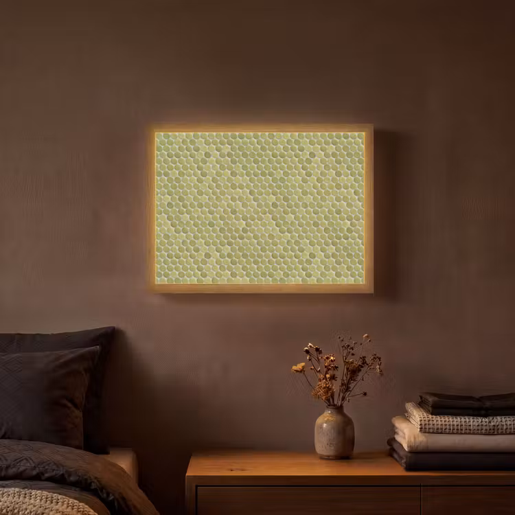 Penny - Mozaïek - Olijfgroen Light Box met batterij (Wandlamp) middel 907 -sfeer4