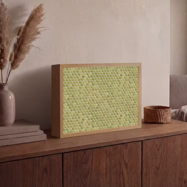 Penny - Mozaïek - Olijfgroen Light Box met batterij (Wandlamp) middel 907 -sfeer2