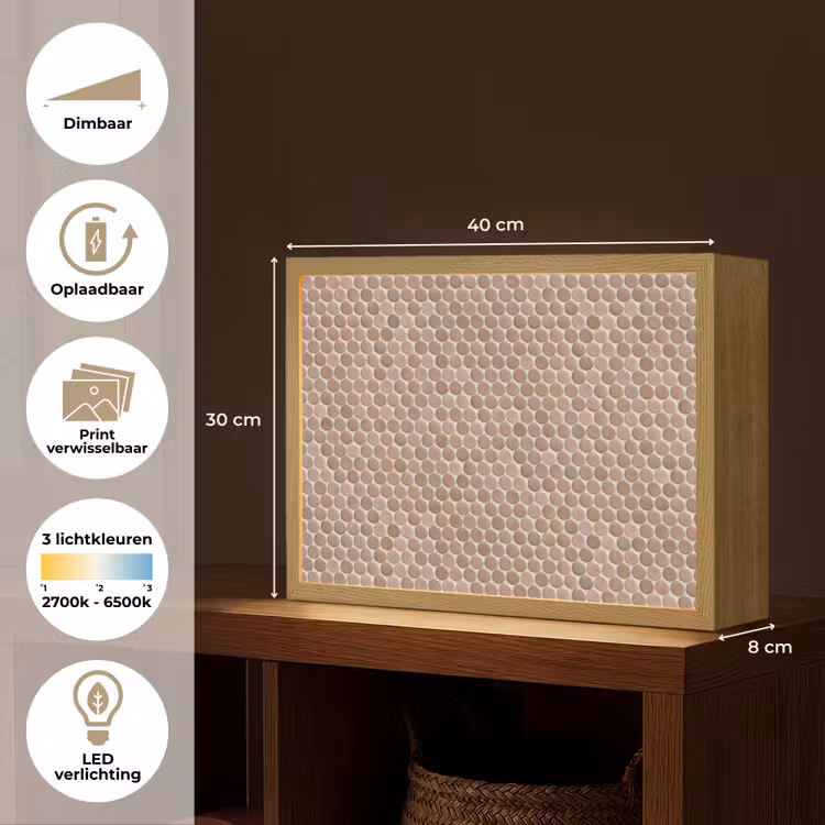 Penny - Mozaïek - Oudroze - Terracotta Light Box met batterij (Wandlamp) middel 907 -USP_websiteoverzichtNL