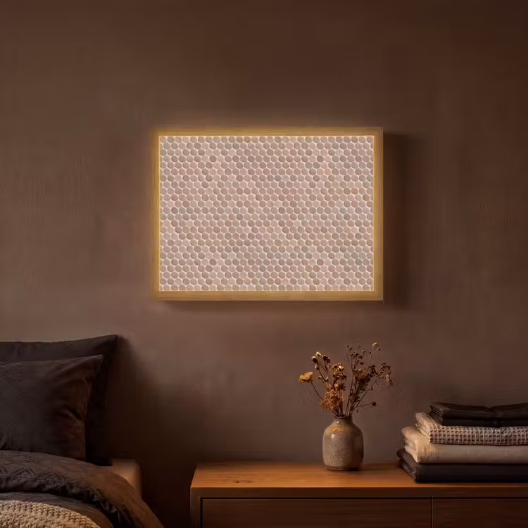 Penny - Mozaïek - Oudroze - Terracotta Light Box met batterij (Wandlamp) middel 907 -sfeer4