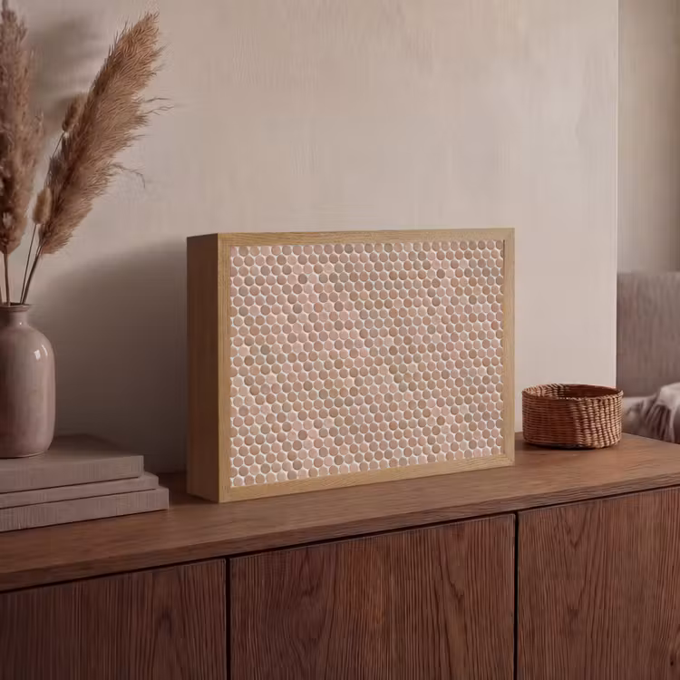 Penny - Mozaïek - Oudroze - Terracotta Light Box met batterij (Wandlamp) middel 907 -sfeer2