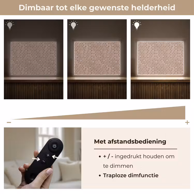 Penny - Mozaïek - Oudroze - Terracotta Light Box met batterij (Wandlamp) middel 907 -USP_dimbaarNL