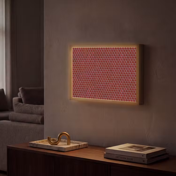 Penny - Mozaïek - Rond - Rood Light Box met batterij (Wandlamp) middel 907 -sfeer1