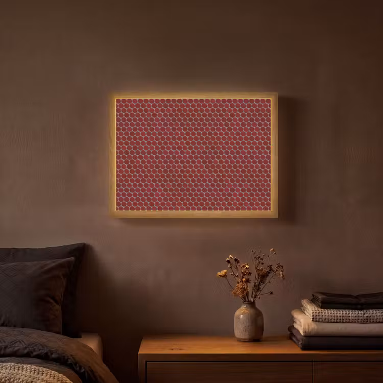 Penny - Mozaïek - Rond - Rood Light Box met batterij (Wandlamp) middel 907 -sfeer4