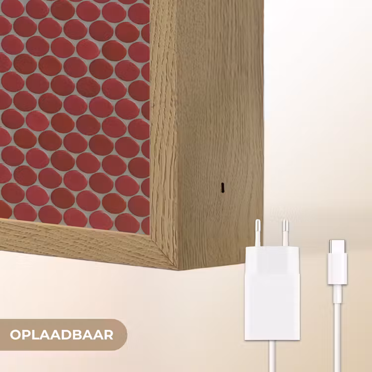 Penny - Mozaïek - Rond - Rood Light Box met batterij (Wandlamp) middel 907 -USP_websiteoplaadbaarNL