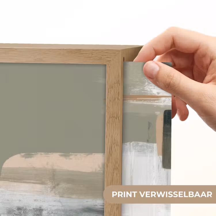 Penseelstreken - Abstract - Aardetinten Light Box met batterij (Wandlamp) middel -USP_websiteprintNL