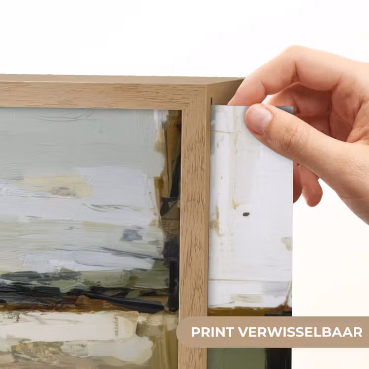 Penseelstreken - Groen - Abstract - Japandi Light Box met batterij (Wandlamp) middel -USP_websiteprintNL