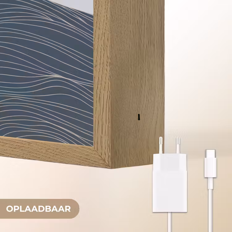 Persoon - Surfen - Oceaan - Natuur - Modern Light Box met batterij (Wandlamp) middel -USP_websiteoplaadbaarNL