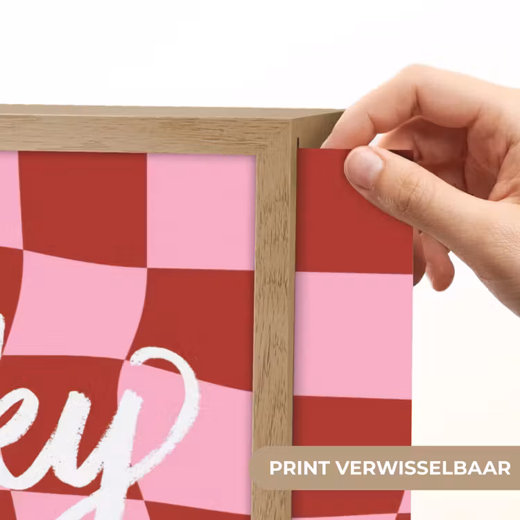 Pinky up - Geblokt - Bordeauxrood Light Box met batterij (Wandlamp) middel -USP_websiteprintNL