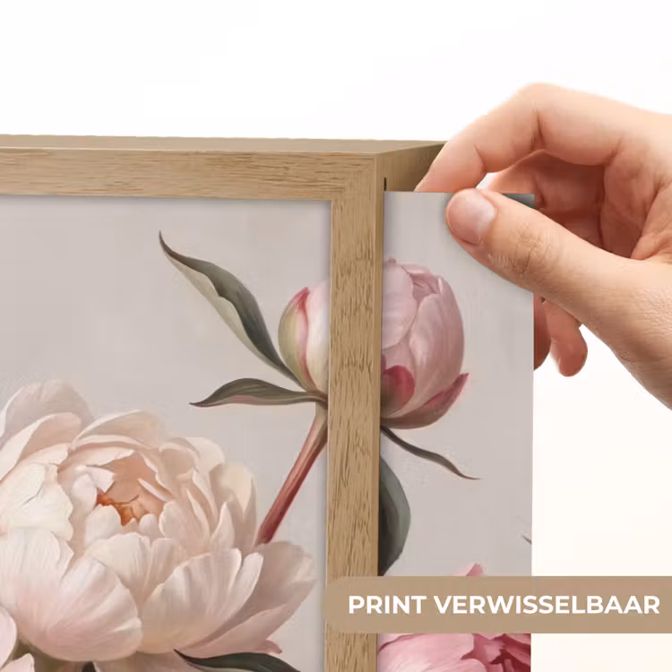 Pioenrozen - Boeket - Roze Light Box met batterij (Wandlamp) middel -USP_websiteprintNL