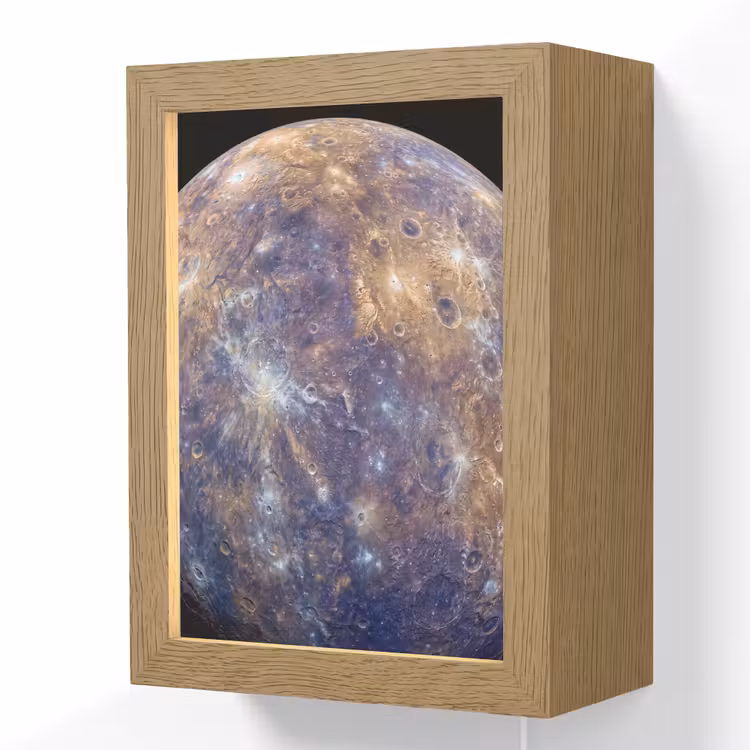 Lightbox - Wandlamp - Planeet - Kraters - Ruimte - Planeet - Kraters - Ruimte Light Box met kabel (Wandlamp) klein
