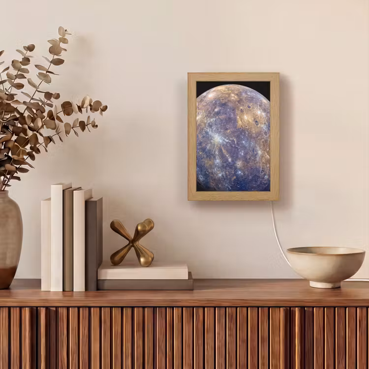 Lightbox - Wandlamp - Planeet - Kraters - Ruimte - Planeet - Kraters - Ruimte Light Box met kabel (Wandlamp) klein