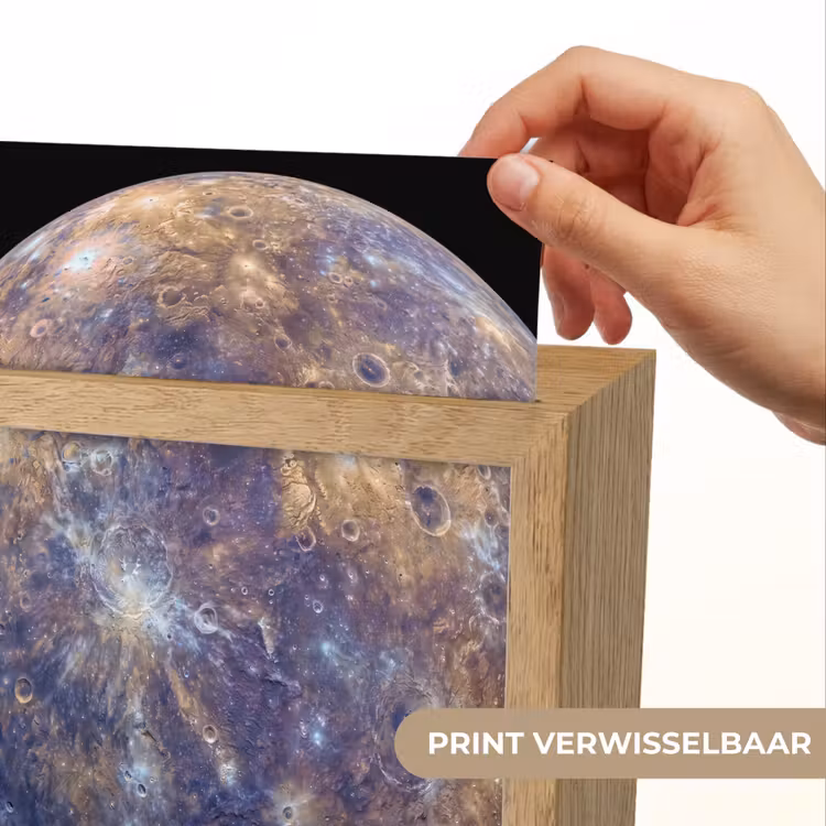 Lightbox - Wandlamp - Planeet - Kraters - Ruimte - Planeet - Kraters - Ruimte Light Box met kabel (Wandlamp) klein