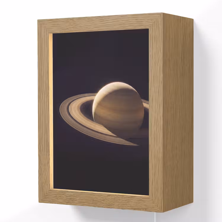 Lightbox - Wandlamp - Planeet - Ringen - Ruimte - Planeet - Ringen - Ruimte Light Box met kabel (Wandlamp) klein