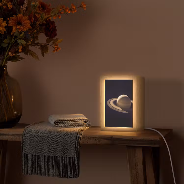 Lightbox - Wandlamp - Planeet - Ringen - Ruimte - Planeet - Ringen - Ruimte Light Box met kabel (Wandlamp) klein