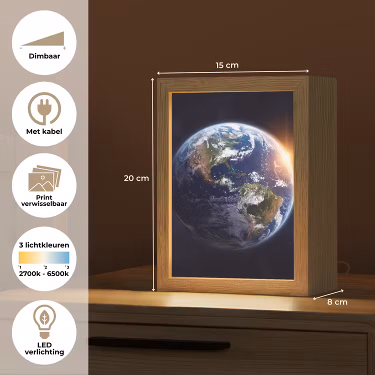 Lightbox - Wandlamp - Planeet - Ruimte - Kosmos - Planeet - Ruimte - Kosmos Light Box met kabel (Wandlamp) klein