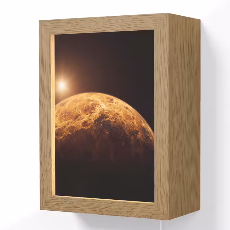 Lightbox - Wandlamp - Planeet - Ruimte - Oranje - Planeet - Ruimte - Oranje Light Box met kabel (Wandlamp) klein