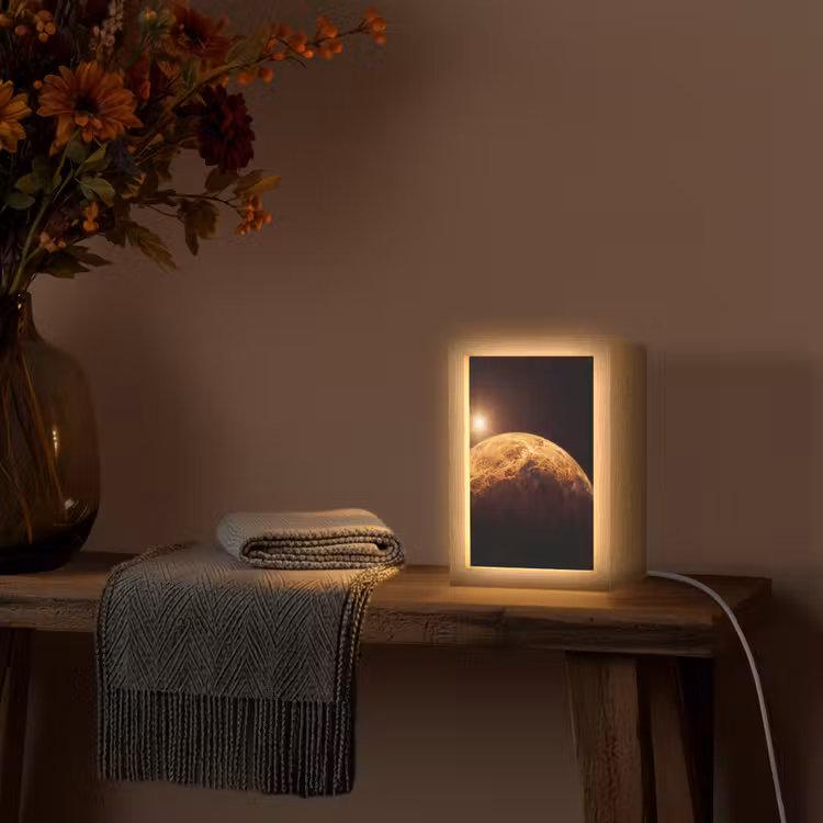 Lightbox - Wandlamp - Planeet - Ruimte - Oranje - Planeet - Ruimte - Oranje Light Box met kabel (Wandlamp) klein