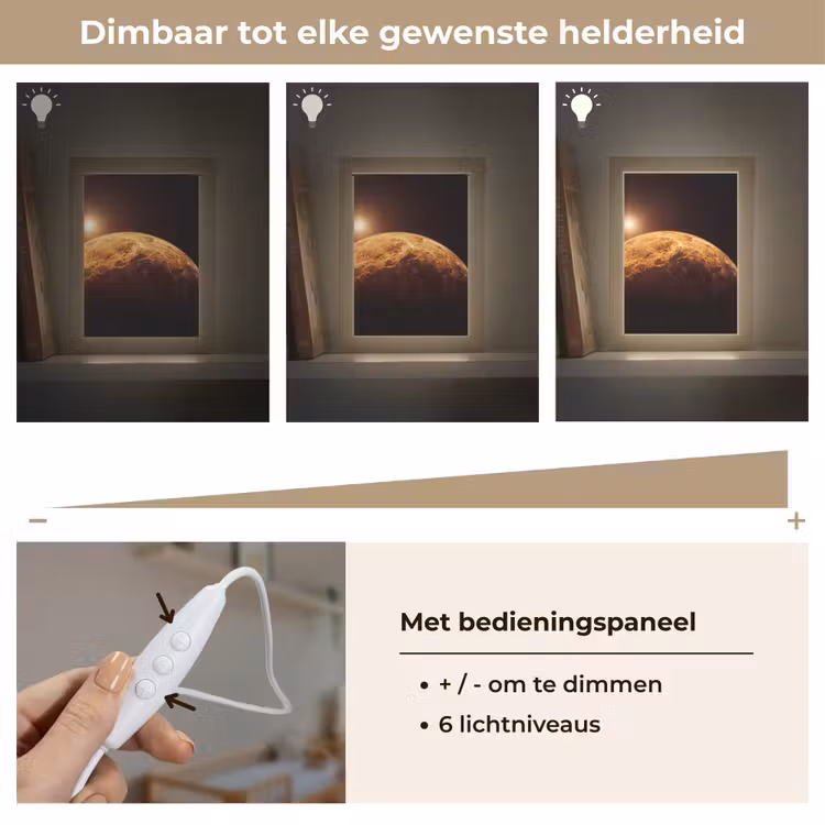 Lightbox - Wandlamp - Planeet - Ruimte - Oranje - Planeet - Ruimte - Oranje Light Box met kabel (Wandlamp) klein