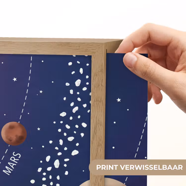 Planetenstelsel - Ruimte - Illustratie Light Box met batterij (Wandlamp) middel -USP_websiteprintNL