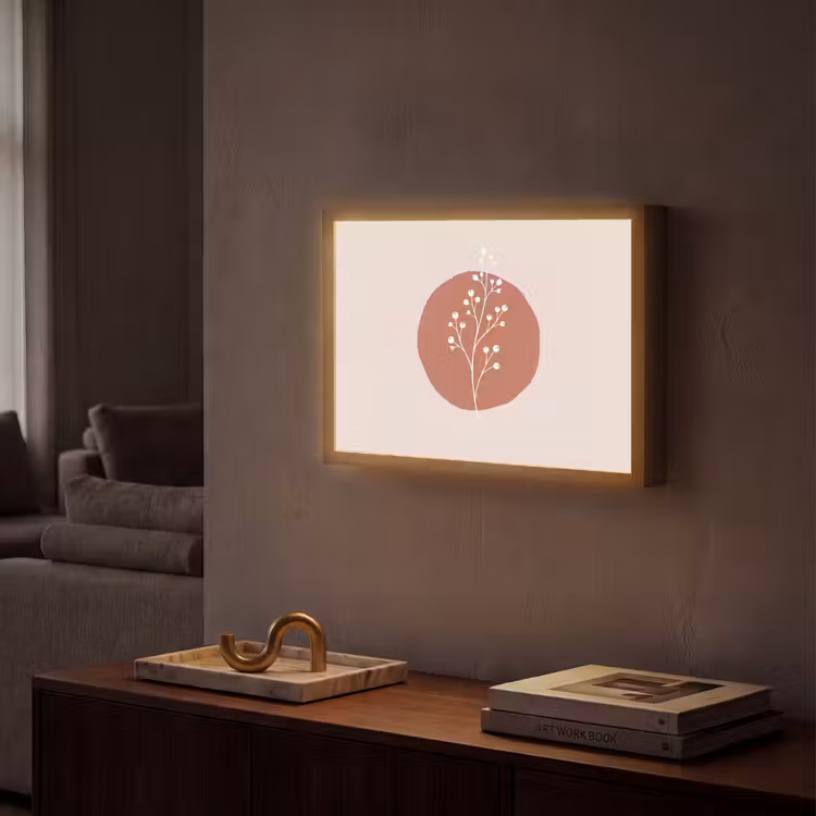 Plant - Tak - Abstract - Modern - Wit Light Box met batterij (Wandlamp) middel -sfeer1