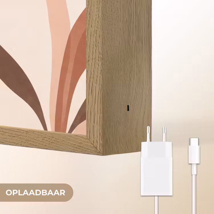 Planten - Abstract - Natuur - Bruin Light Box met batterij (Wandlamp) middel -USP_websiteoplaadbaarNL