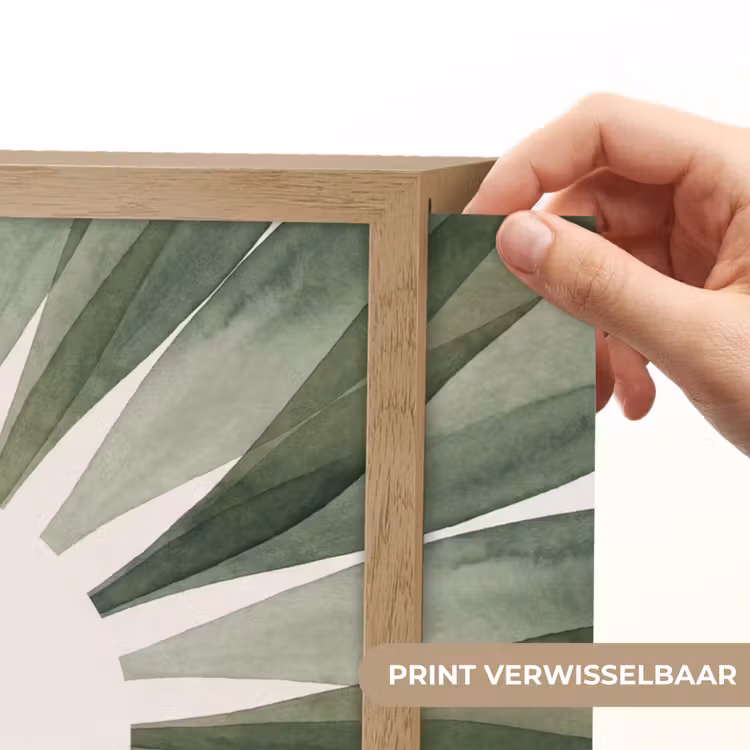 Planten - Abstract - Waterverf - Groen - Natuur Light Box met batterij (Wandlamp) middel -USP_websiteprintNL