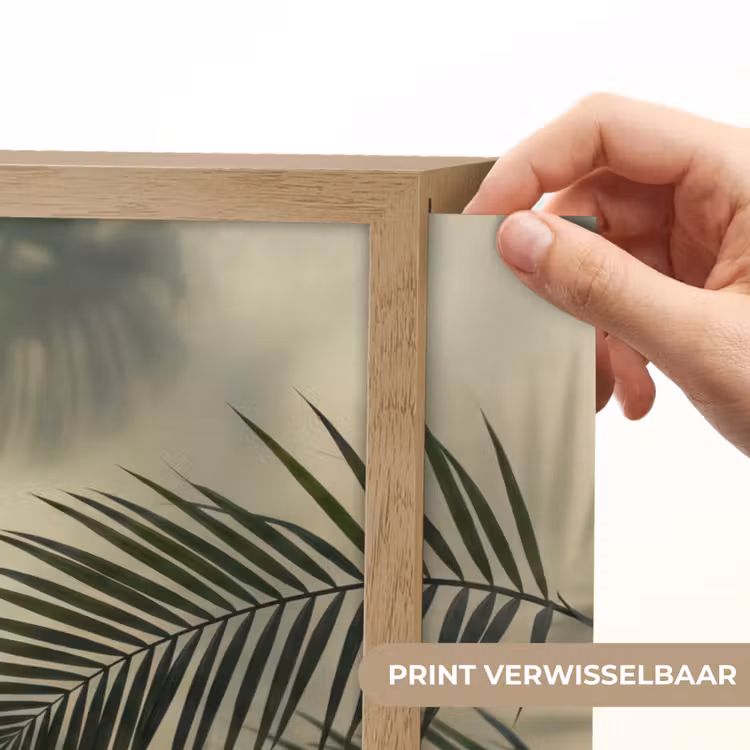 Planten - Bladeren - Schaduwen - Groen - Modern Light Box met batterij (Wandlamp) middel -USP_websiteprintNL
