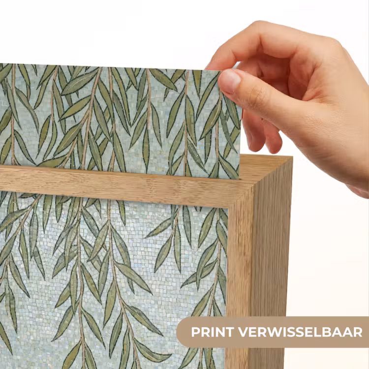 Planten - Mozaïek - Patroon - Groen - Blauw Light Box met kabel (Wandlamp) klein -USP_websiteprintNL