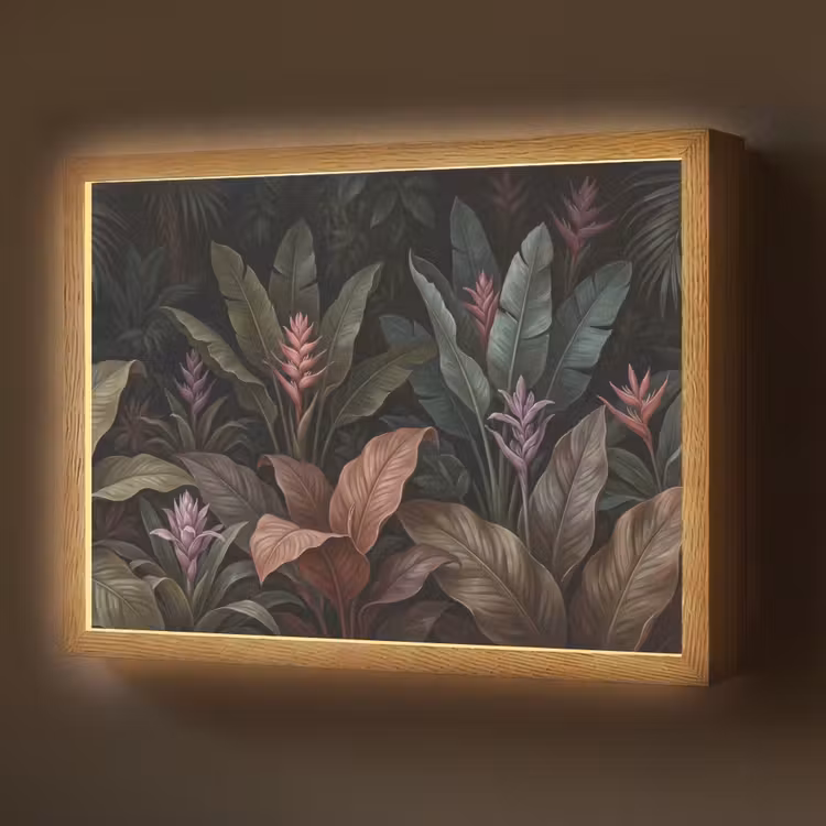Planten - Tropisch - Jungle - Donker - Natuur Light Box met batterij (Wandlamp) middel -z3d_website