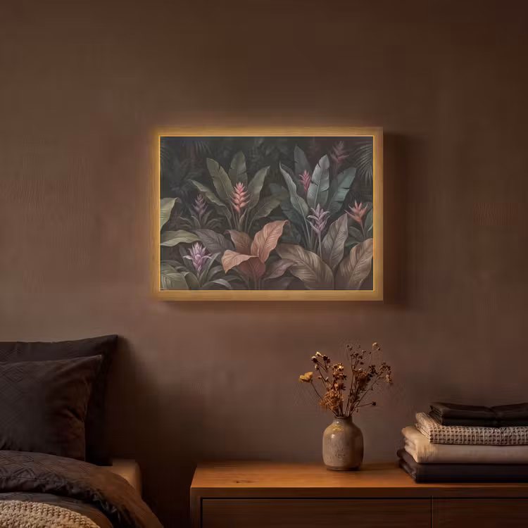 Planten - Tropisch - Jungle - Donker - Natuur Light Box met batterij (Wandlamp) middel -sfeer4