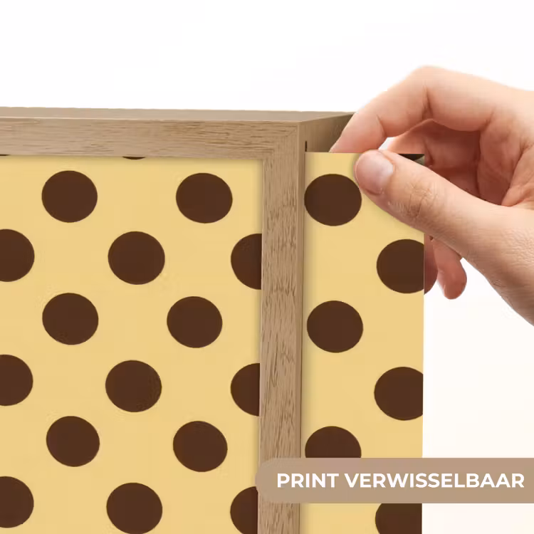 Polka Dot - Stippen - Retro - Geel - Bruin Light Box met batterij (Wandlamp) middel 907 -USP_websiteprintNL
