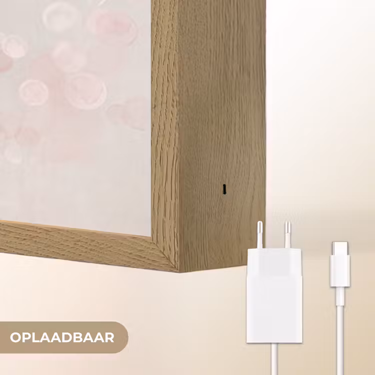 Portret - Kersenbloesem - Roze Light Box met batterij (Wandlamp) middel -USP_websiteoplaadbaarNL