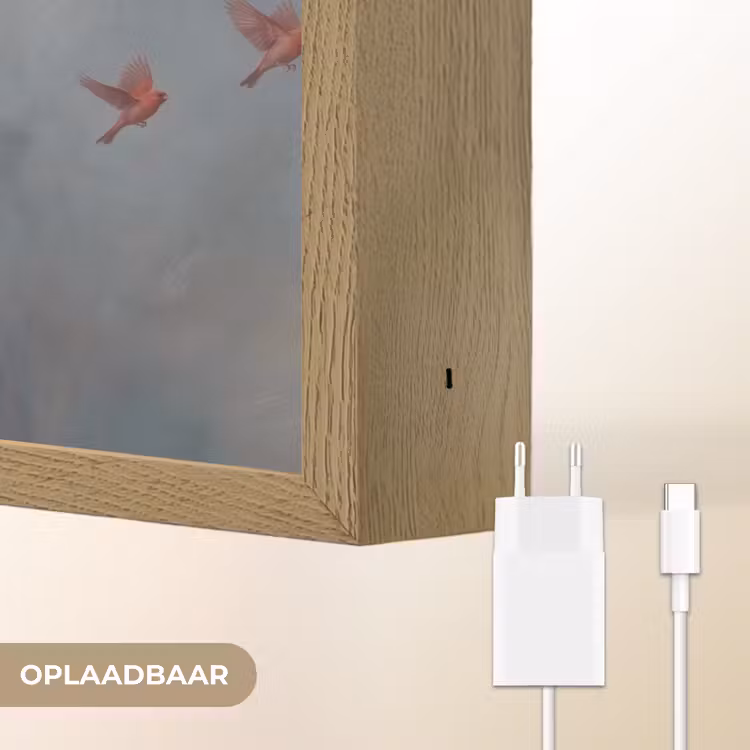 Portret - Krachtig - Rood Light Box met batterij (Wandlamp) middel -USP_websiteoplaadbaarNL