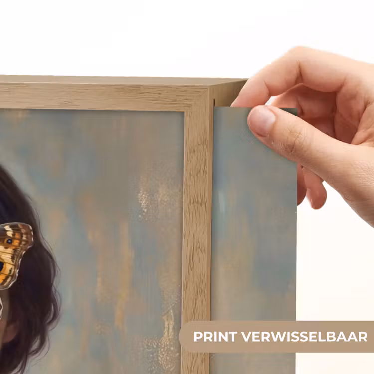 Portret - Vlinder - Kleurrijk Light Box met batterij (Wandlamp) middel -USP_websiteprintNL