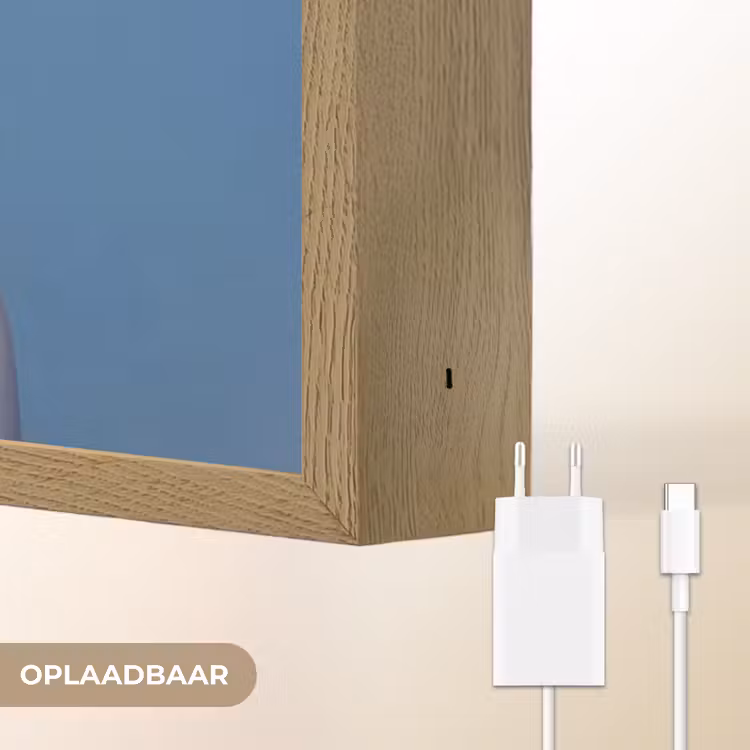 Portret - Zonnebril - Rook - Abstract - Blauw Light Box met batterij (Wandlamp) middel -USP_websiteoplaadbaarNL