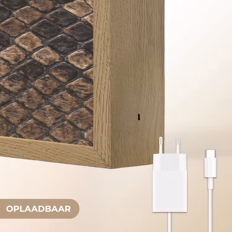 Python - Schubben - Brons Light Box met batterij (Wandlamp) middel -USP_websiteoplaadbaarNL