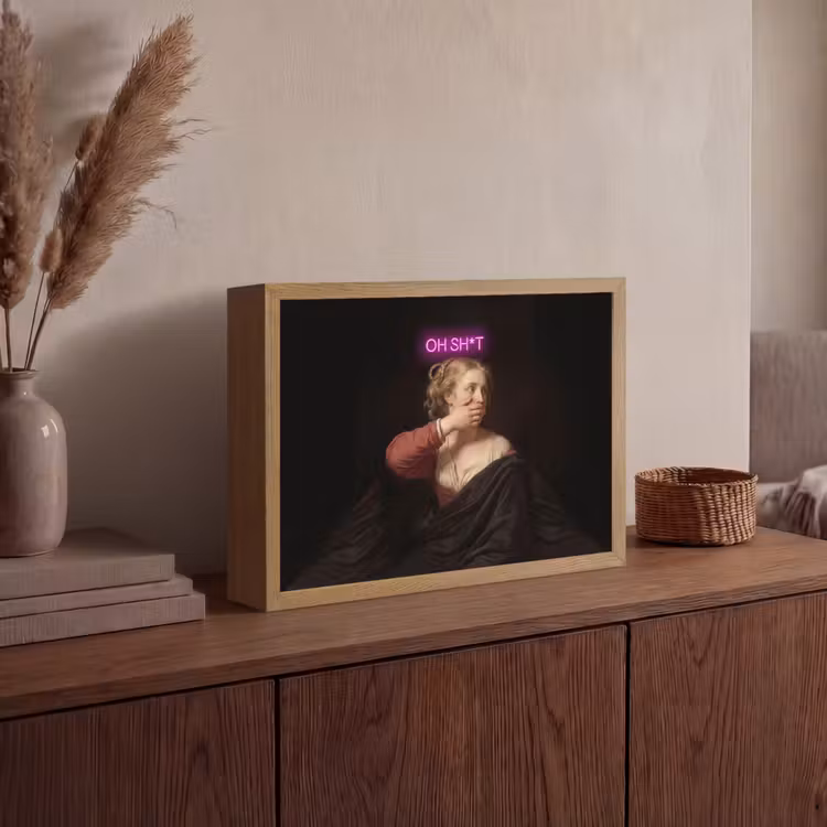 Quote - Neon - vrouw Light Box met batterij (Wandlamp) middel -sfeer2