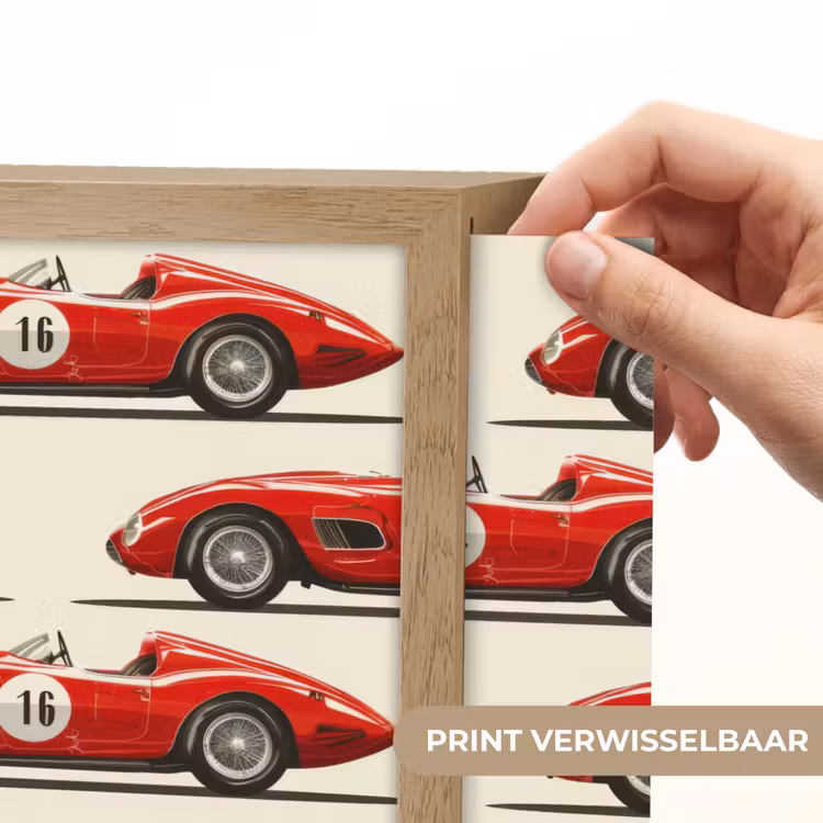 Raceauto - Retro - Rood Light Box met batterij (Wandlamp) middel 907 -USP_websiteprintNL