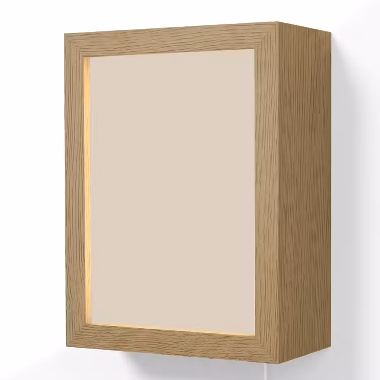 Raw - Linen - Nude Light Box met kabel (Wandlamp) klein 929 -3d