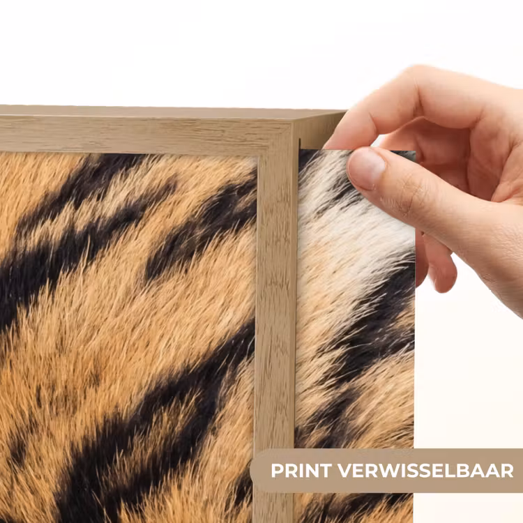 Realistisch - Tijgervacht - Zwart Light Box met batterij (Wandlamp) middel -USP_websiteprintNL
