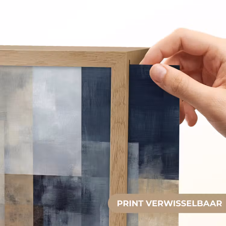 Rechthoeken - Abstract - Blauw Light Box met batterij (Wandlamp) middel -USP_websiteprintNL