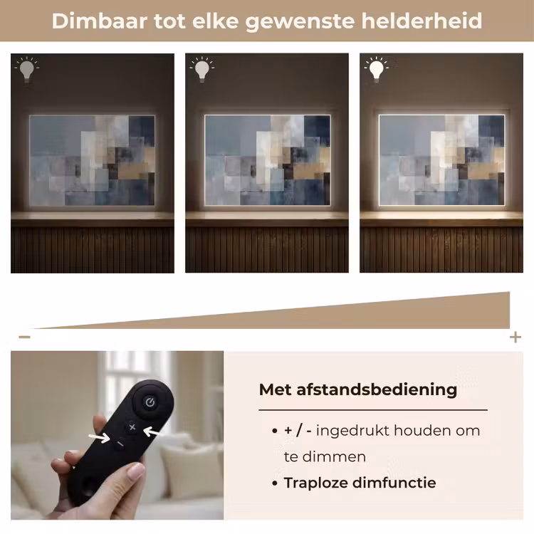 Rechthoeken - Abstract - Blauw Light Box met batterij (Wandlamp) middel -USP_dimbaarNL
