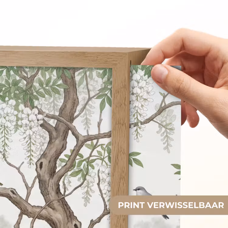 Reiger - Landschap - Groen Light Box met batterij (Wandlamp) middel -USP_websiteprintNL