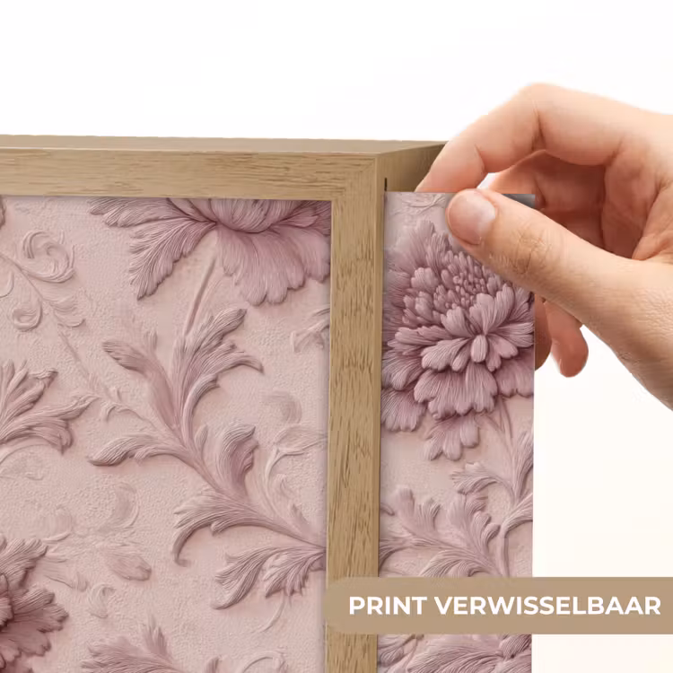 Reliëf - Pioenrozen - Roze Light Box met batterij (Wandlamp) middel 907 -USP_websiteprintNL