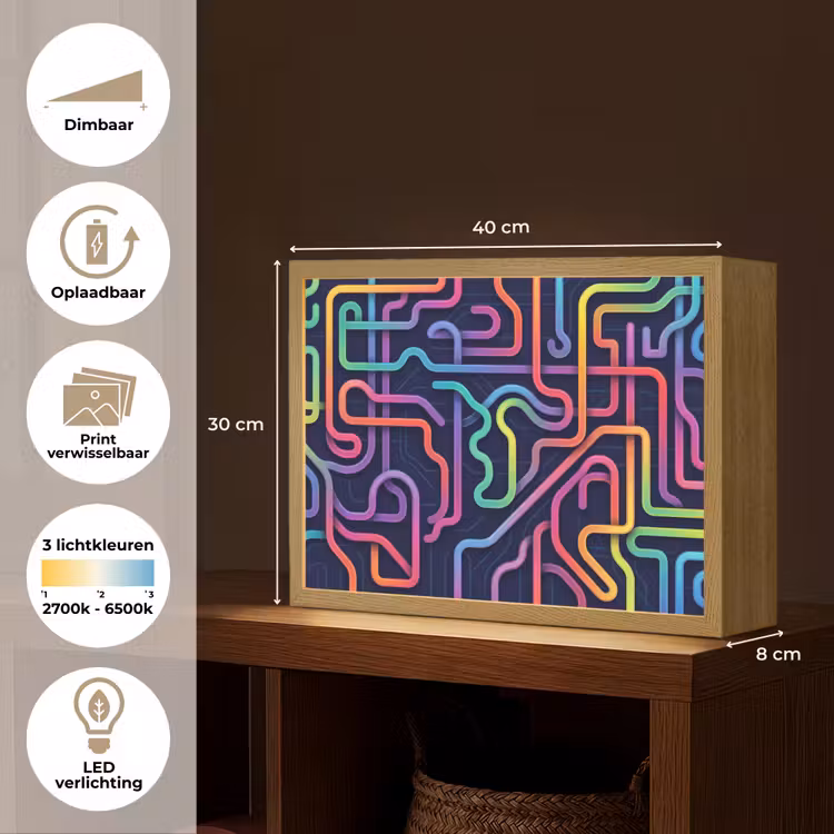 Retro - Abstract - Neon Light Box met batterij (Wandlamp) middel -USP_websiteoverzichtNL