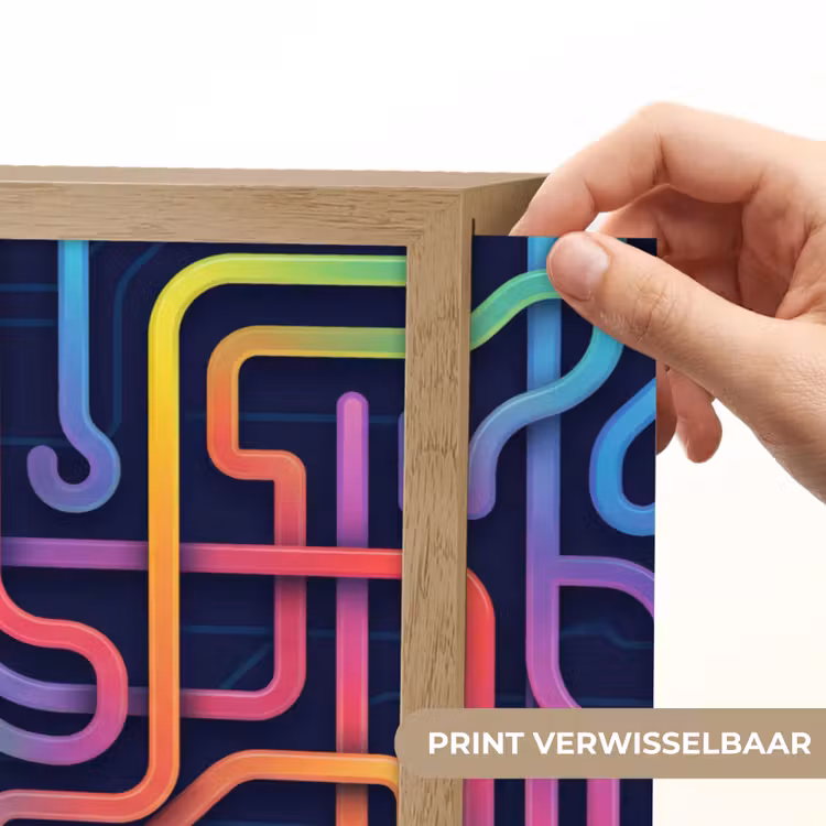 Retro - Abstract - Neon Light Box met batterij (Wandlamp) middel -USP_websiteprintNL