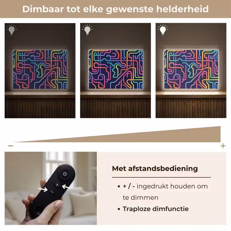 Retro - Abstract - Neon Light Box met batterij (Wandlamp) middel -USP_dimbaarNL