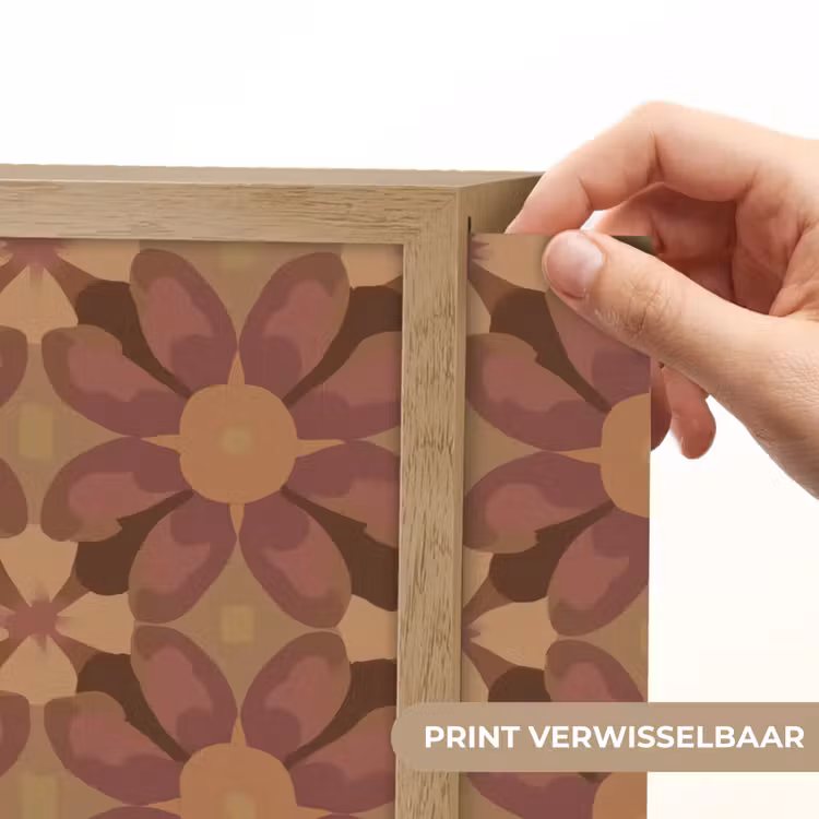 Retro - Bloemen - Bruin Light Box met batterij (Wandlamp) middel 907 -USP_websiteprintNL